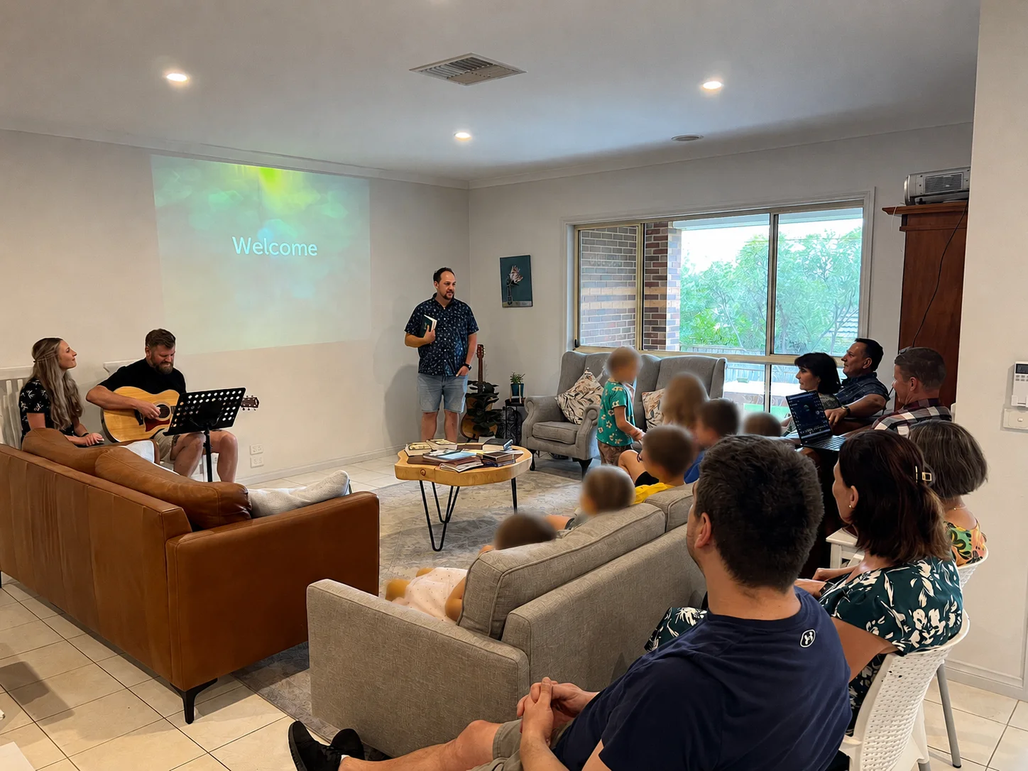 The church plant's early gathering in a family living room
